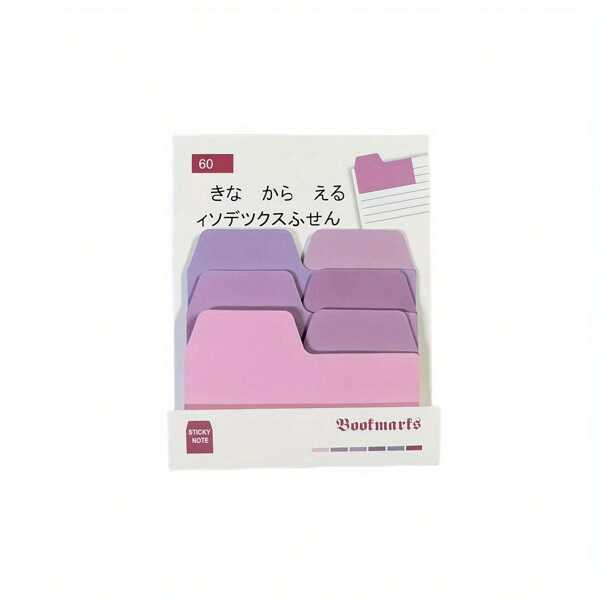 60pcs/Pack Colorful Gradient Index Sticky Notes, Memo Pad, Planner Tool, Reusable G489