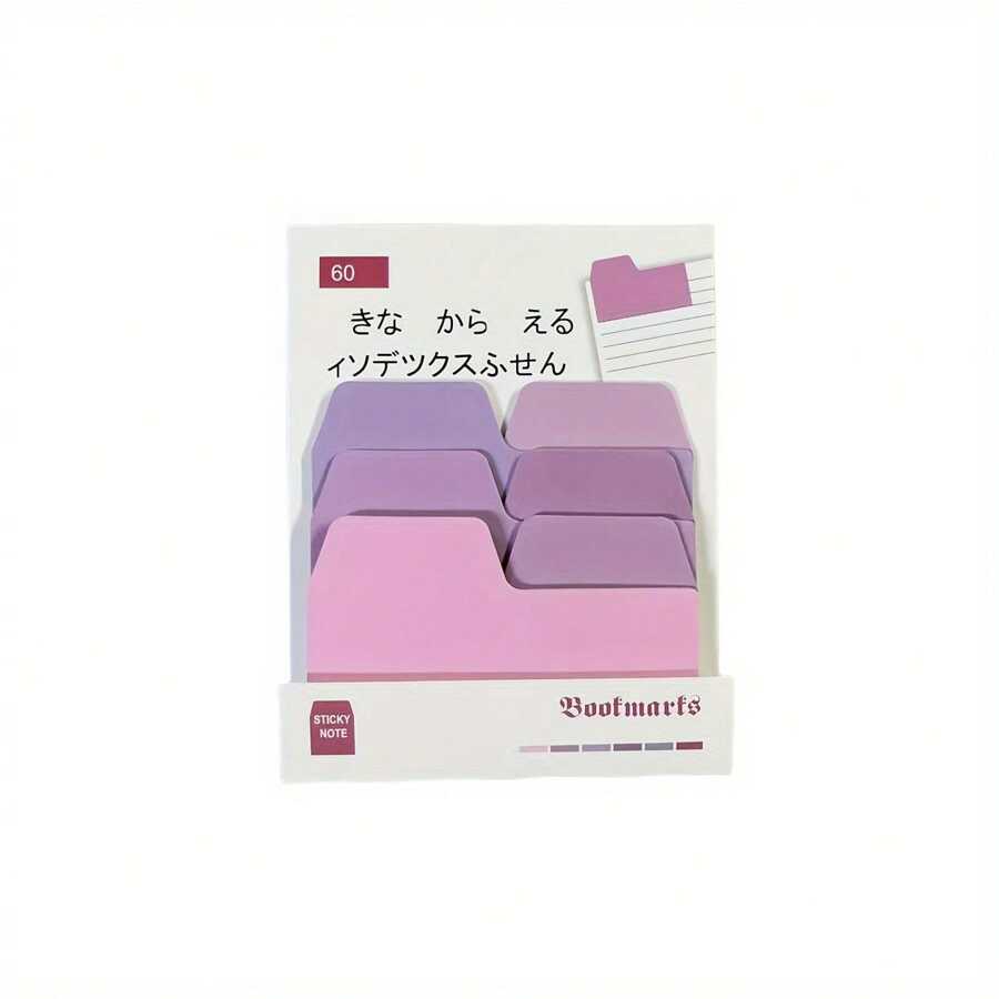 60pcs Colorful Gradient Index Sticky Notes, Index Memo Pads, Planner Tools Reusable Memo Stickers G489