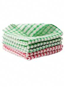 1/5/12 piezas Paños de té de colores aleatorios, Toalla de cocina a cuadros colorida, Paño de limpieza multiusos absorbente y no grasoso para lavar los platos