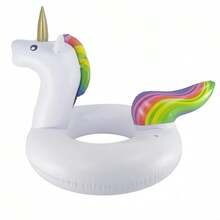 1pc Unicorn & Flamingo Inflatable Pool Float Ring, Thickened PVC Adult Swimming Ring Water Entertainment Inflatable Unicorn Float, Beach Essentials, Beach Accessories