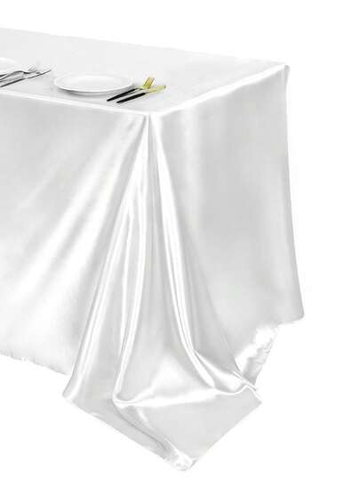 1 adet/2 adet Saten Masa Örtüsü, Düz Renk Pürüzsüz Kumaş Dikdörtgen Masa Örtüsü, Beyaz Düğün Dekorasyonu Masa Örtüsü, Doğum Günü Partisi Oda Dekorasyonu Masa Örtüsü, Ziyafet Dekorasyonu, Parti Etkinliği Dekorasyonu, Düğün Partisi Ev Dekorasyonu Yemek Masası Örtüsü, Parti Hediyesi, Mutfak Dekorasyonu Masa Örtüsü