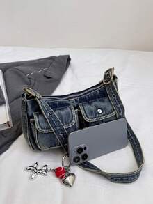 复古时尚尼龙单肩包女士钱包,夏季轻便沙滩包,大容量斜挎包,轻便小手提包,适合学生、校园、图书馆、旅行度假、日常通勤、办公室、约会、购物、海滩、游轮、节日礼物、生日礼物 - 彩色 - 查看 6