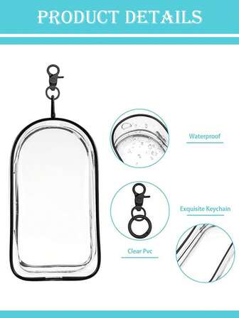 1 件适用于拉布布娃娃的多功能收纳袋，带钥匙扣的透明展示袋，与拉布布兼容的便携式收纳袋，迷你盲盒娃娃悬挂拉链封闭式神秘收纳盒，适用于娃娃、电缆、化妆品、小配件收纳 [不含娃娃]，用于化妆品和旅行洗漱用品收纳的透明袋子