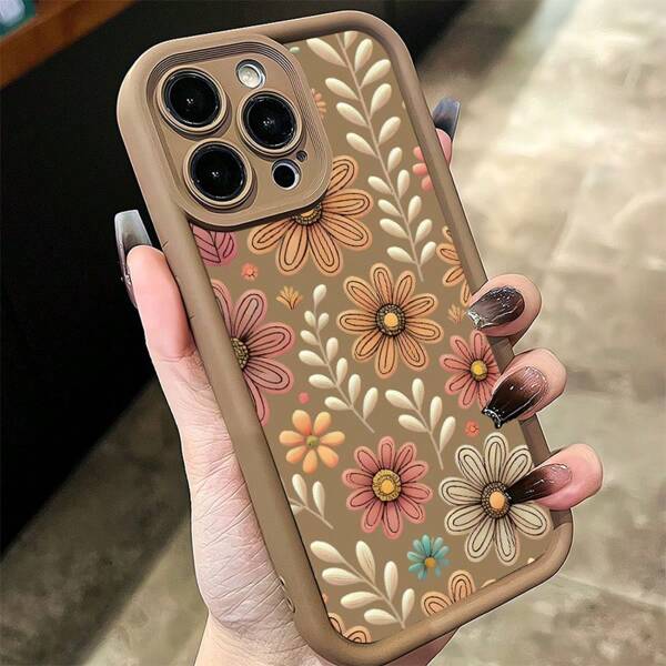 1 Stück Handy Hülle mit Blumenmuster und Kamera Schutzdesign, stoßfest, kompatibel mit verschiedenen Handymodellen