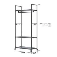 Cabideiro multifuncional para roupas, cabideiro de pé para dormitórios e quartos, organizador móvel para armazenamento de roupas, fácil montagem, material metálico espesso, design simples