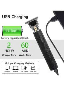 [Rechargeable Grooming Kit] USB Rechargeable Professional Men's Grooming Kit | Hair Clipper With Digital Display, Lithium Battery, Precision Trimming & Styling Tool, Includes Limit Comb - Ideal Holiday Gift,Battery Capacity: 1200mAh+600mAh+500mAh