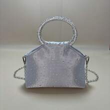 Women Shoulder Bags - 銀灰色 亮鑽長約20寬5高16cm - 查看 4