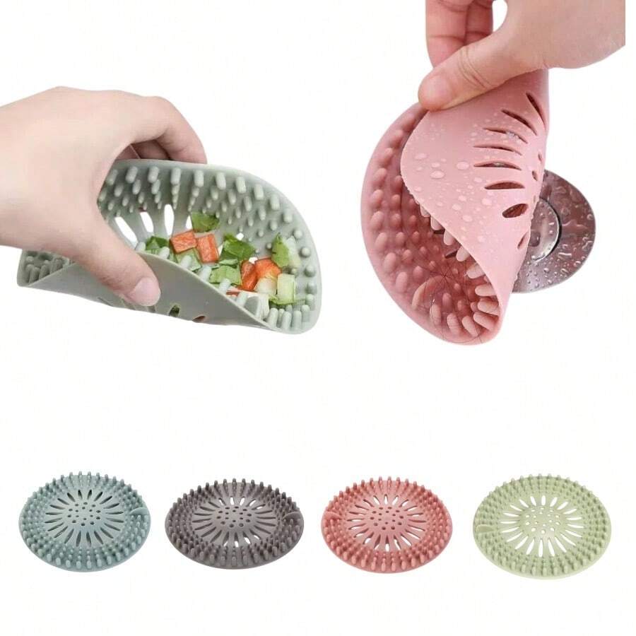1 件排水毛发收集器，保持排水管清洁畅通，水槽过滤器，浴缸淋浴排水保护器，水槽排水过滤器，淋浴和浴缸毛发过滤收集器，淋浴毛发塞，浴室配件家居浴室装饰秋季装饰 - 彩色 - 查看 1