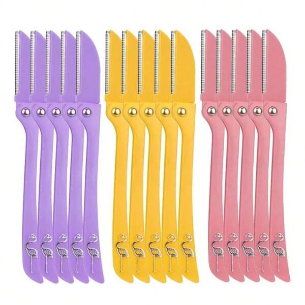 Set de 3/6/10 Cuchillas de afeitar plegables para cejas Karsyngirl para principiantes, hojas rasuradora facial antiarañazos para mujeres