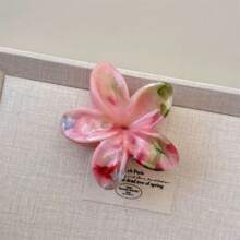 3pcs Colorful Tie-Dye Lily & Hydrangea Design Simple Elegant Claw Hair Clips, Versatile Beach Style For Women Hair Accessories Elegant Hair Claw Women Claw Clips