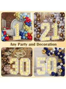 Números de marquesina de 3 pies, números luminosos, números de mosaico para globos, marco de globo número 1, letras luminosas de marquesina, decoraciones de cumpleaños 0123456789, decoraciones de fiesta de aniversario, decoraciones de cumpleaños, decoraciones navideñas