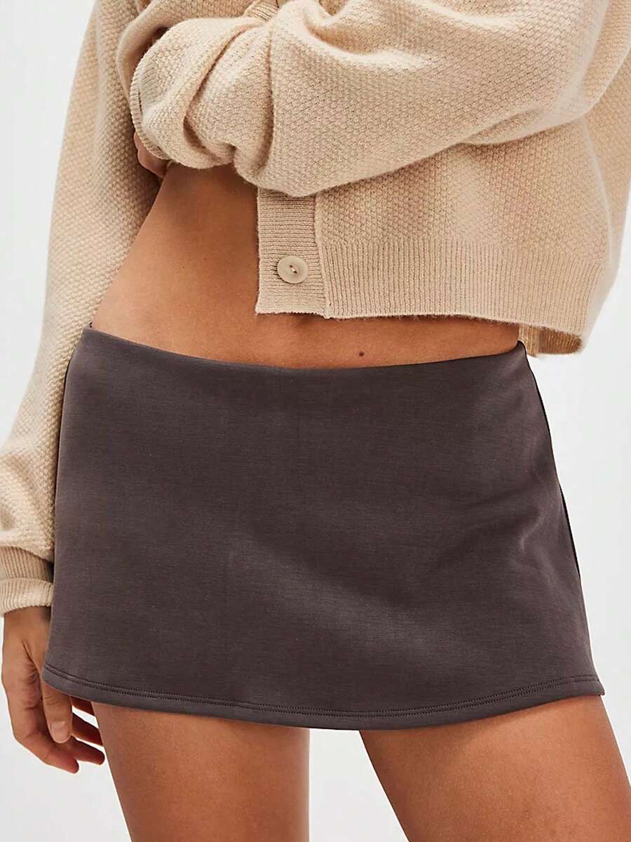 Womens Mini Skirt Skorts Summer Y2K Beach Vacation Outfits Pencil Bodycon Boho Skirts With Shorts Underneath Club Date Night Micro Skirt Going Out Streewear - 卡其色 - 查看 1