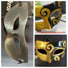 1pc Halloween Mask, Prince Baron Masquerade Mask, Antique Greek Roman Warrior Embossed Flat Mask, Exquisitely Carved, Easy To Wear