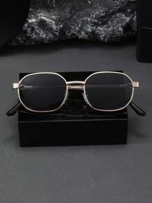 1 Pair Oval Metal Fashion Decorative Glasses For Teenagers