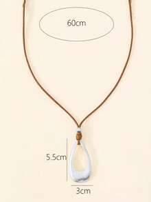 Hegaze 1 Vòng Cổ Mặt Dây Chuyền Giọt Nước Cổ Điển Cho Nữ - Bạc - Xem 3