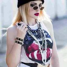 Rivet Rock Punk Bracelet, Rivet Rock Punk Bracelet, Gothic Rivet Buckle Wristband, Unisex - Black - View 3