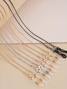 1pc Metal Snake Bone Chain Eyeglasses Cord, Fashionable Sunglasses Halter Chain, Suitable For Daily Use - A - View 1