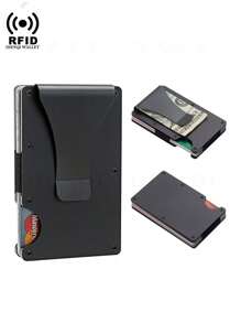Rfid Carbon Fiber Metal Card Holder Wallets Men Slim Thin Mini Wallet Male Money Bags Small Minimalist Male Purse Wallet For Men
