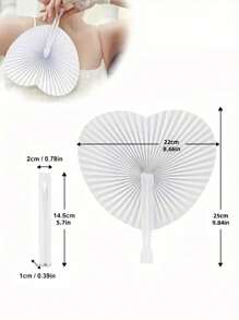 Personnalisation 1/10/15 pièces Éventails en papier blanc pliants à main ronds avec poignée en plastique. Éventails en papier pliants, accessoires manuels pour fête, mariage et décoration de maison