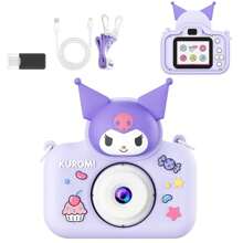 Sanrio Sanrio HELLO KITTY Kuromi Cinnamoroll Cartoon Digital Camera Front And Back HD Dual Camera IPS Screen 1080p ResolutionCan Insert TF Card (TF Card Not Included) USB Charging Suitable Gifts/Decoration Collection Birthday Gifts(Free Lanyard And Card Reader Included)