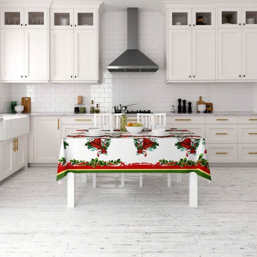 Made In Turkey - Honeycomb Textured Printed Tablecloth – 150x150, 150x220, 150x260 Cm – Elegant & Durable Fabric - Watermelon Pink - View 1