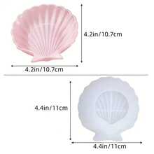 1pc Bandeja de Joyería de Concha Estilo Océano Molde de Resina, Bandeja de Almacenamiento de Collares y Pendientes Molde de Silicona Epoxi Moldes de Conchas - Molde de concha - Ver 3