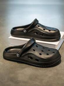 Neue Herren atmungsaktive Sandalen Slip-On Lässig Sport Mesh Clogs Schuhe, runde Zehenpartie flach rutschfest leicht einfarbig vielseitige Gartenschuhe