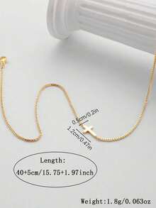 1pc Niche Design Cross Box Chain Necklace, 925 Sterling Silver Women Clavicle Chain, Simple And High-End, Recommended Birthday/Confession/Anniversary Gift - Necklace - View 3