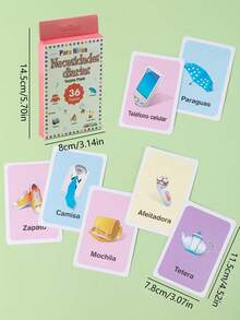 1 套 36 件 5.7 英寸 X3.15 英寸儿童教育抽认卡玩具，水果、动物、身体部位学龄前学习卡，适合 3-14 岁儿童，理想的小礼物 - 彩色 - 查看 4