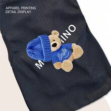 狗狗背心熊图案，防掉毛，可机洗，春夏宠物服装，适合中小型犬和猫，8种颜色可选