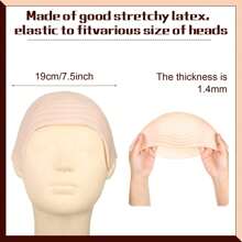 2pcs Bald Cap Makeup Latex Bald Wig Cap For Men & Women, Solid Brown Color, Suitable For Role Play, All Season Costume For Halloween