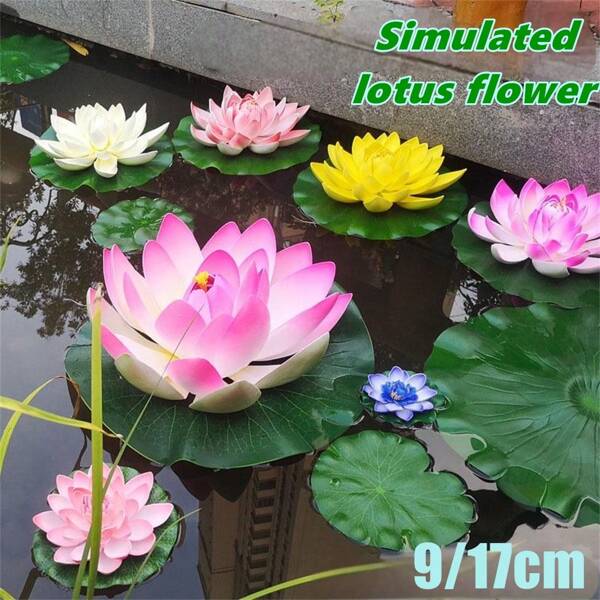 1PC 9cm/17cm EVA Artificial Flower Landscape Lotus Wedding Home Party Decoration