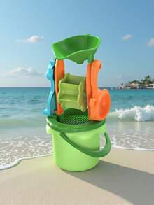 1 Set Of Children's Beach Toys, Digging Sand Digging Soil Play Water Material , Including Buckets, Sand Leakage Windmill, Shovel, Rake, Etc., Color Random, Suitable For The Beach Beach Outdoor Sand Play, Suitable For 3-6-12 Years Old Baby Boy Baby Girl Baby Shovel Bucket Leakage Sand Sand Sand Pool
