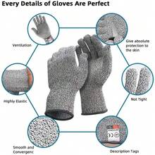 Cut-Resistant Gloves Level 5 - HPPE Anti-Scratch For Kitchen, Glass Cutting, Gardening & Work