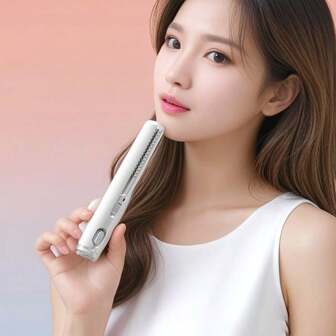 Plug-In 2-In-1 Hair Straightener And Curler, USB Powered Mini Styler Styling Tool For Traveling, Anti-Scald, Portable For Travel, Frizz-Free, Shinier & Smoother, 0.65 Inch Hair Straightener, Curling Iron