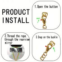 1/3pcs Bling Crystal Cute 3D Cherry Car Rearview Mirror Pendant, Personalized Car Interior Ornament, Gift For Her - one-size - View 11