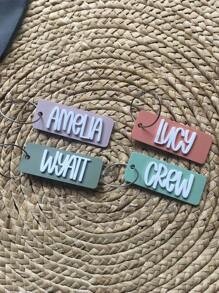 Personalized Name Bag Charms, With Custom Names, Back To School Bag Accessories, Unique Letter Label Design, Fresh Button Colors, Halloween And Christmas Gifts For Family And Friends