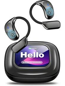 Auriculares de Traducción de Idiomas AI, Pantalla Táctil LCD OWS Traductor en Tiempo Real para 144 Idiomas y Acentos Auriculares Traductores Ideales para Viajes Negocios Aprendizaje Dispositivo de Traducción Auriculares (Blanco Lechoso) - Negro - Ver 13