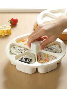 2pcs/1 Piece Japanese Triangle Rice Ball Mold, Creative, Convenient, Cute, Quick Molding, Very Suitable For Bento Rice Balls, Sushi Nori Rolls And DIY Rice Ball Desserts, 6-Hole Rice Ball Bento Pressing Mold, Practical Kitchen Accessories, Homemade Supplies, Kitchen Supplies, Tableware Accessories - Multicolor - View 3