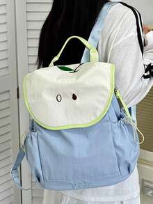 1 قطعة حقيبة ظهر كاواييي جميلة مطرزة بالفاكهة كالتفاح والفراولة، مناسبة للطالبات والنساء، سعة كبيرة، مثالية للعودة إلى المدرسة، تتناسب مع إكسسوارات الحقيبة، حقيبة ظهر عصرية للمدرسة والجامعة والاستخدام اليومي والسفر والهدايا في عيد الحب