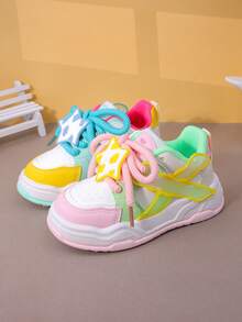 Nuevos zapatos de canvas para niños de verano, zapatos casuales de moda para niñas, tenis deportivos simples y de uso diario para bebés, estudiantes universitarios, blancos - Multicolor - Ver 3