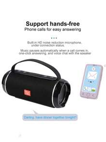 T&G سماعة بلوتوث لاسلكية محمولة قوية بقوة 10 واط، مقاومة للماء والسقوط، مزودة بحزام للحمل، تحتوي على بطارية ليثيوم وتدعم إدخال البطاقات والفلاشة، مزودة بمضخم صوت