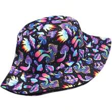 Unisex Reversible Bucket Hat For Beach And Fishing - Mushrooms - View 2