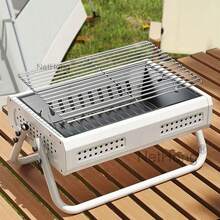 NetHong Compact Folding Portable BBQ Grill With Adjustable Heat – Ideal For Camping & Backyard Cooking - White - View 6