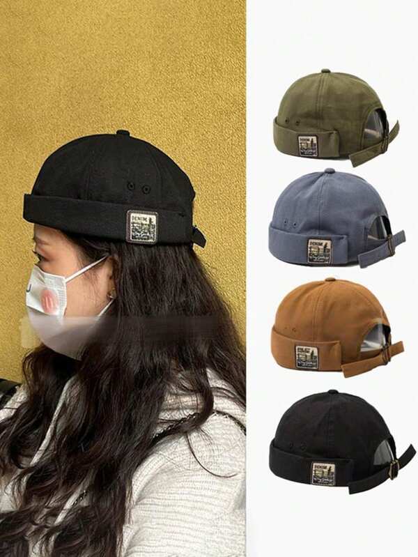 Vintage Dockerttee Kappe atmungsaktiv ohne Schirm verstellbare Matrosenmütze Herren Hip Hop Hut