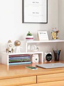 1PCScalable Long And Short Desktop Layered Storage Desk With A Simple Multifunctional Small Storage Rack And An Elevated Shelf - Multicolor - View 6