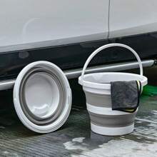 1 Paquete Cubo de Agua Plegable - Diseño Plegable de Plástico Duradero, Ahorra Espacio y Fácil de Almacenar, Perfecto para Lavar el Coche, Camping, Pesca, Viajes y Actividades al Aire Libre