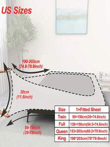 1pc Artistic Leaf Print Satin Wrap Around Bed Skirt, 4-Sided Elastic Bed Skirt, Fits Universal European Sizes - Multicolor - View 2