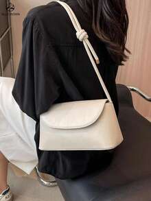 Túi xách nữ nắp nhỏ Túi xách hàng ngày thời trang có dây đeo có thể điều chỉnh Túi da PU Túi đeo vai tối giản có túi khóa kéo bên trong Hoàn hảo cho sử dụng hàng ngày, công việc, mua sắm, đi làm, cho bé gái, cho phụ nữ, cho trường học - trắng - Xem 1