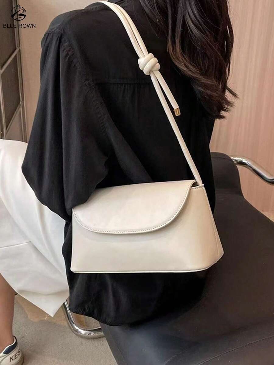 Túi xách nữ nắp nhỏ Túi xách hàng ngày thời trang có dây đeo có thể điều chỉnh Túi da PU Túi đeo vai tối giản có túi khóa kéo bên trong Hoàn hảo cho sử dụng hàng ngày, công việc, mua sắm, đi làm, cho bé gái, cho phụ nữ, cho trường học - trắng - Xem 1